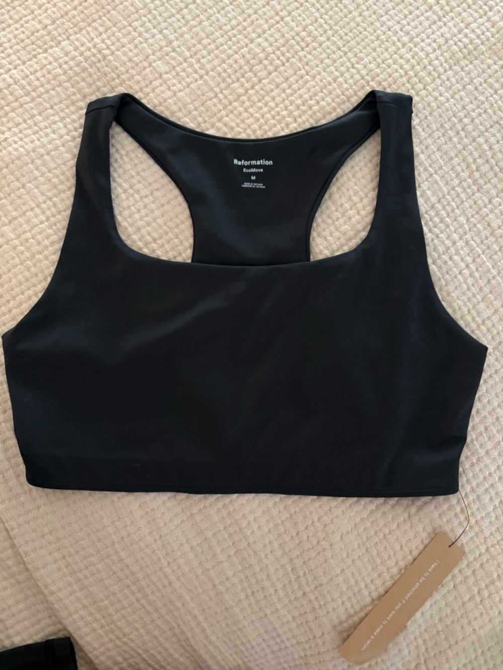 Reformation Black EcoMove Racerback Sports Bra Medim NWT